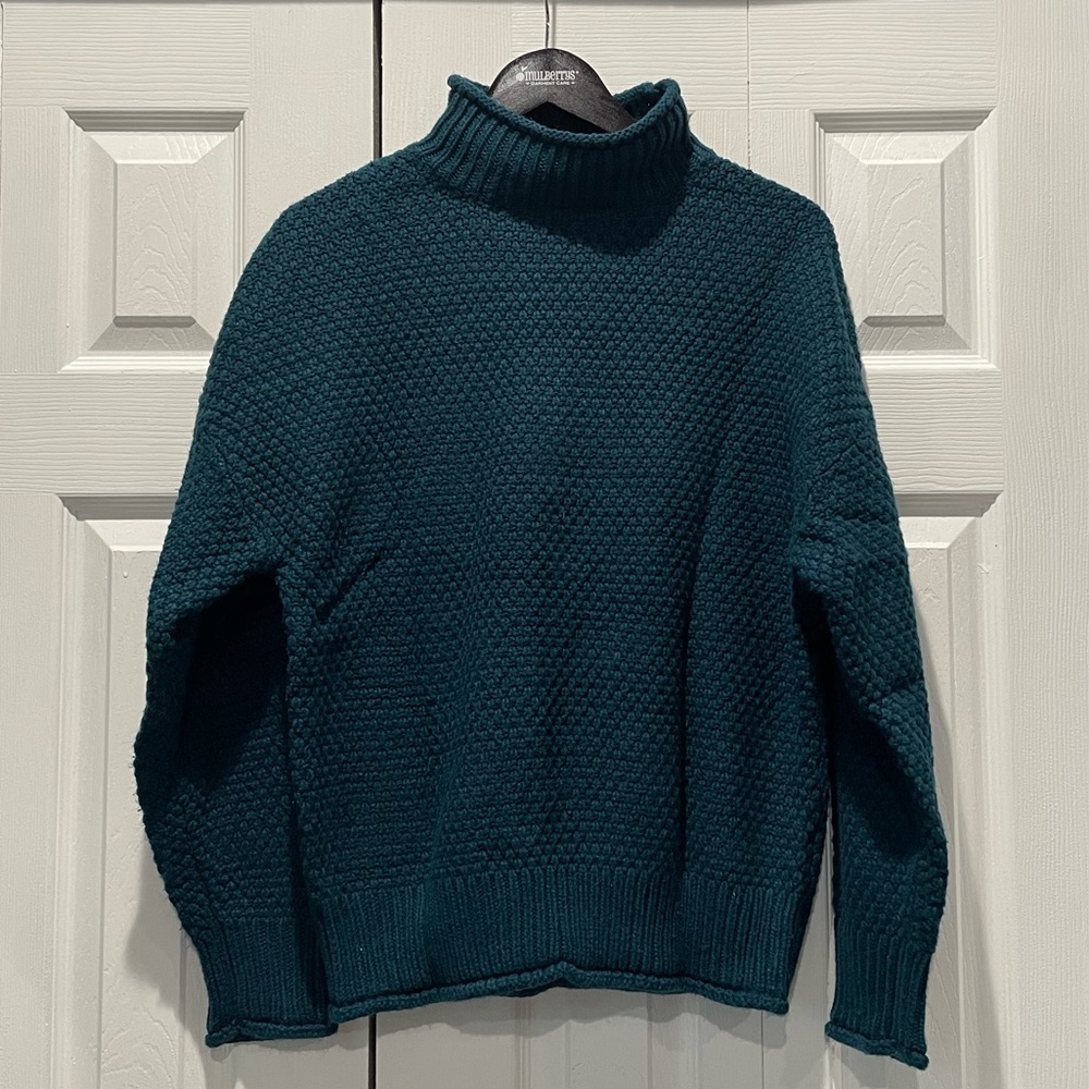 Wilfred Deep Teal Cowl Neck Sweater